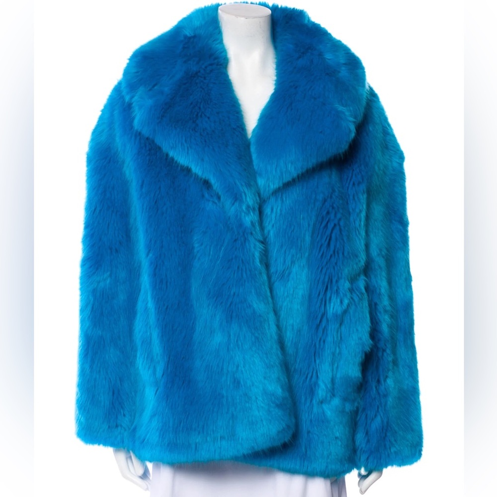 DVF Faux Fur Jacket in Cerulean Blue Sz M - RARE $598
Diane Von Furstenberg